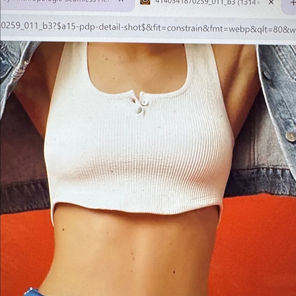 By Anthropologie Seamless Henley Crop Top - Picture 3 of 7